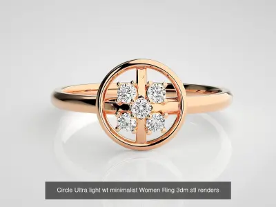5 Geometric shape Ultra light wt minimalist Women Ring 3dm stl 3D Model Pack