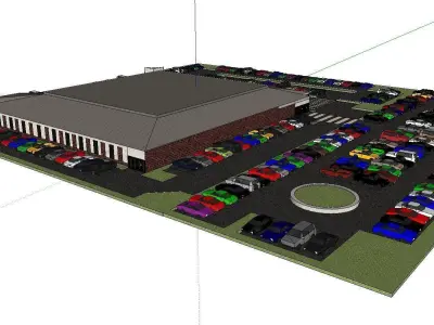 Architecture-Religion-God-Culture-Temple-0292 parking lot wit... 3D model