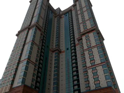 Moscow House Building39 Low-poly 3D model