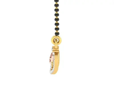 light weight yellow gold  diamond pendent -EZ T-18 3D print model