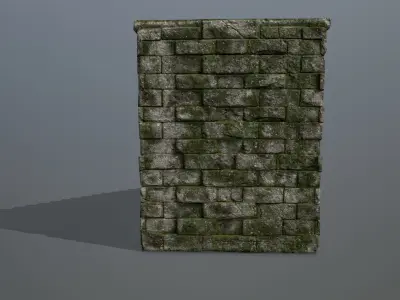 stairs stone wall Low-poly 3D model