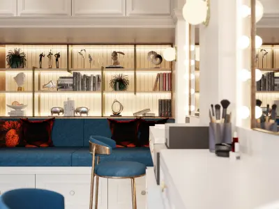 Studio MakeUp Salon Blender - Fbx  - Obj  3D model