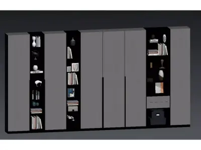 Modern Light Luxury Bookcase 3D model