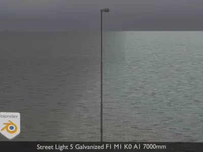 Street Light 5 Galvanized F1 M1 K0 A1 7000mm  Low-poly 3D model