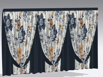 Curtain Low-poly 3D model
