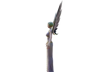 Angelic figure Low-poly 3D model