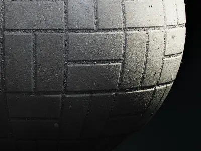 Seamless PBR Scanned Basket Weave Pavement Texture Texture