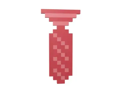 Voxel Tie v2 003 Low-poly 3D model