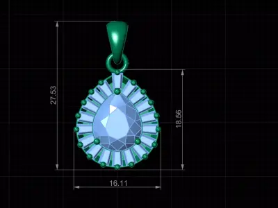Pendant 3dm stl 3D print model with measurements 3D print model
