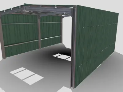 Warehouse Hanger Low-poly 3D model