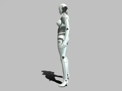 Android Girl Low-poly 3D model