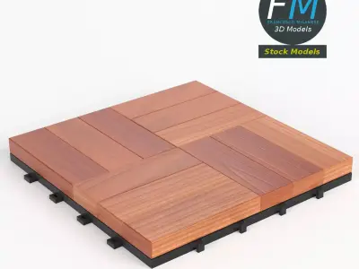 Floor decking tiles set 3D model
