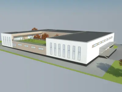 Industrial building  3D model buy