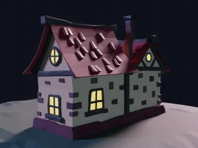 Low poly tavern Low-poly 3D model