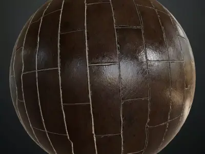 Antique High-Gloss Parquet Floor PBR Seamless Texture