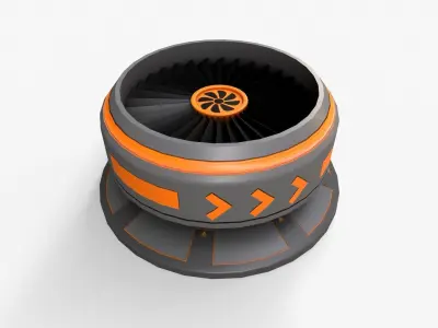 Sci-Fi Air Conditioner Low-poly 3D model