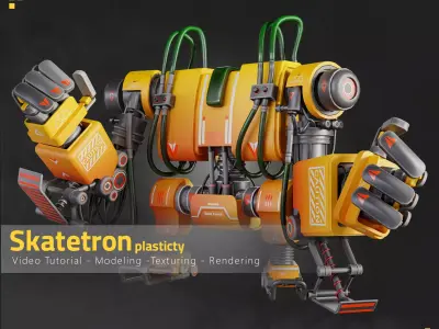 Skatetron-Tutorial Full Process-Plasticity Low-poly 3D model