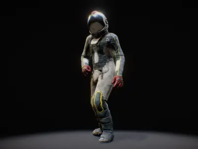 Astronauts - Game Ready man in space suit Low-poly 3D model