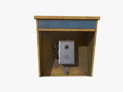 Old Payphone Low-poly 3D model