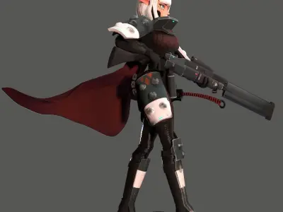 Red Moon Sniper 3D model