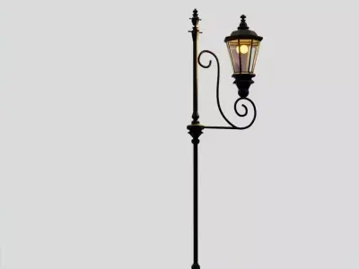 Old Street Lamp 1 - Classic Street Lighting Low-poly 3D model