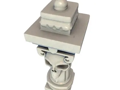 Temple Stone Skull Pillar 1 3D print model