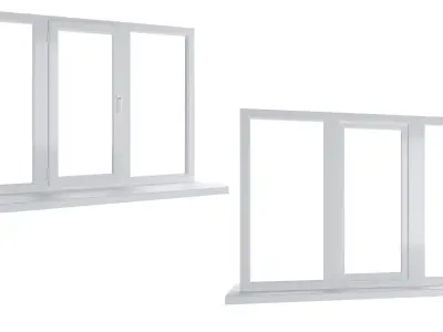 Large plastic window - white 3D model