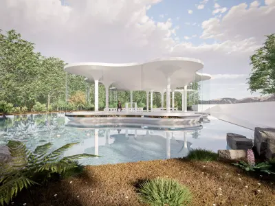 Modern Church House Low-poly 3D model