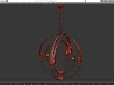 Double Cirque Chandelier low poly 3d model Low-poly 3D model