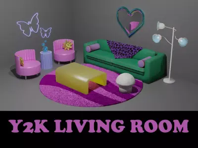 Y2K Living Room Set  Free 3D model