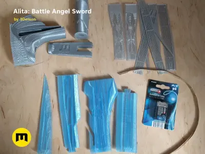 Alita Battle Angel Damscus Blade Sword 3D print model