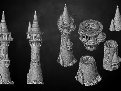 Heresylab - Fantasy Tower High Elves or Empire WIzard 3D print model