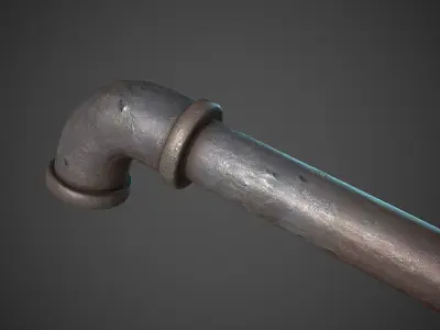 Iron Pipe weapon Low-poly 3D model