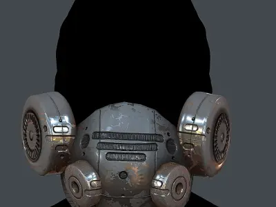 Gas mask helmet 3d model scifi Low-poly  Low-poly 3D model 502