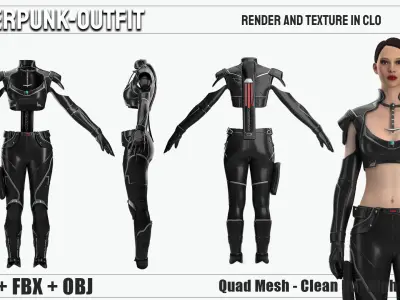 Cyberpunk Outfit   Num 01 3D model
