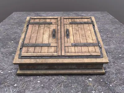 Basement Entrance and Basement Environment Low-poly 3D model