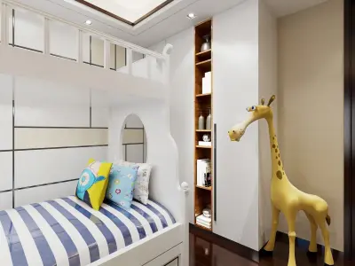 Modern Boy Children Bedroom 3D Model 3D model