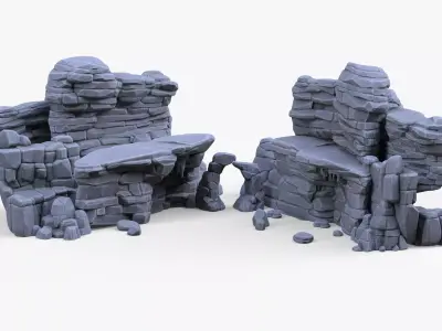 Stylized Stone Rock Pack Low-poly 3D model