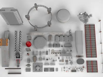 Sci-Fi architecture Elements collection 7 3D model