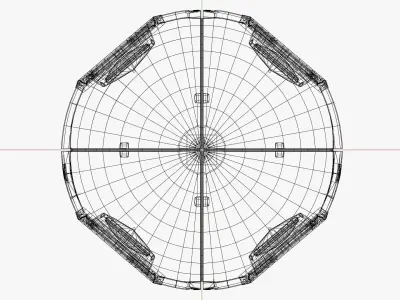Futuristic Surveillance Drone - Spherical Sci-Fi Bot Low-poly 3D model