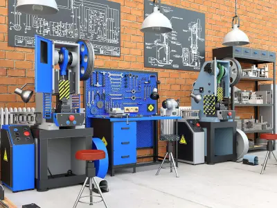 K2118B mechanical press - Collection for industrial interior two 3D model