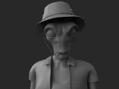 Foreigner man wearing shirt and hat 3D model