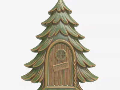 Fairy Christmas House Tree Functional Fantasy Model CNC 3D Print 3D print model