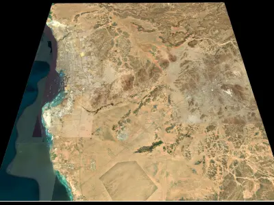 Mecca and the Red Sea coast of Saudi Arabia - tile n21 e39 3D model