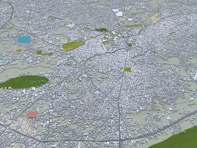 Salem Tamil Nadu India 40km Low-poly 3D model