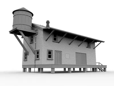 warehouse model 1 87 scale railway diorama HO scale  3d print 3D print model