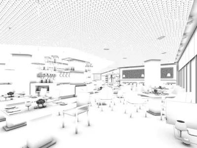 Business Restaurant - Coffee - Banquet  167 3D model