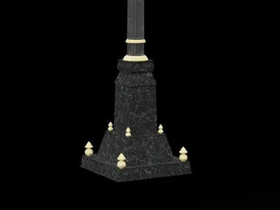 Fancy Street Clock Low-poly 3D model