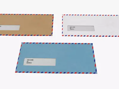 Air Mail Window Envelope Size DL Style BANKER 3D model