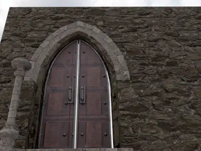 Medieval Door Low-poly 3D model